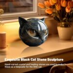 Luxury Black Cat Sculpture, Hand-Carved Crystal & Healing Stone Art Piece, Elega... - Image 8
