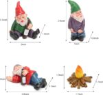 Tirifer 4Pcs Miniature Garden Gnome Set, Wizard Gnome 3D Dwarves Fairy Garden Gn... - Image 5