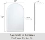 VocalStar Frameless Arch Mirror, 26" x 38" Bathroom Wall Mirror with Beveled Edg... - Image 3
