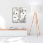 Prinz White Peonies Floral Wrapped Canvas Wall Art, (Set of 2), 7.5" X 19.5" X 1... - Image 4
