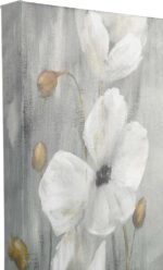 Prinz White Peonies Floral Wrapped Canvas Wall Art, (Set of 2), 7.5" X 19.5" X 1... - Image 5