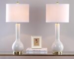 SAFAVIEH Lighting Collection Mae Long Neck Modern Contemporary White Ceramic 31-... - Image 3