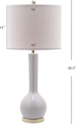 SAFAVIEH Lighting Collection Mae Long Neck Modern Contemporary White Ceramic 31-... - Image 4