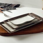 Stone Lain Lucy Porcelain 3-Piece Rectangle Serving Plate Set, Beige - Image 4