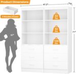 Aheaplus 47.2" Closet Drawers System, 3.94FT Wood Closet Organizer System with 6... - Image 4
