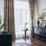 SUOUO Red Floral Curtains Linen Textured for Living Room Patterned Green Jacobea... - Image 6