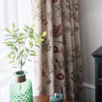 SUOUO Red Floral Curtains Linen Textured for Living Room Patterned Green Jacobea... - Image 7