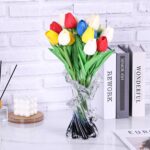 Hand Blown Blue Glass Vase, Unique Art Beautiful Ocean Glass Vase for Home Cente... - Image 5