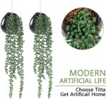 Tiita Artificial Hanging Plants, Faux Succulents in Pots, Realistic String of Pe... - Image 4