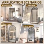 Arched Full Length Mirror, 56"x22" Mirror Full Length, Oversized Floor Length St... - Image 6