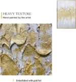 Zessonic Abstract Wall Art For Living-room: Framed Glam Gold Hand-Painting Canva... - Image 3
