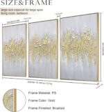 Zessonic Abstract Wall Art For Living-room: Framed Glam Gold Hand-Painting Canva... - Image 6
