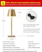 KDG 2 Pack Cordless Table Lamp, Portable LED Desk Lamps, 5000mAh Battery Operate... - Image 5