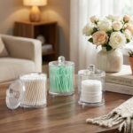 SheeChung 4-Pack Clear Acrylic Apothecary Jars with Labels - (2) 10oz & (2) 12oz... - Image 6