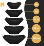 R-kay 6 Pack Black Square Plastic Serving Bowls - Black Plastic bowls 16 Oz - Di... - Image 5