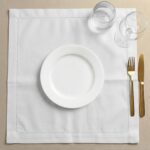 Palisa White Polyester Cloth Dinner Napkins with Hemstitched Design Pack of 12 |... - Image 4