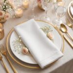 Palisa White Polyester Cloth Dinner Napkins with Hemstitched Design Pack of 12 |... - Image 6