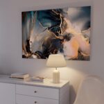 IJODA Abstract Wall Art Luxury Abstract Fluid Painting Dark Blue Gray And Gold P... - Image 8