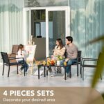 Devoko Outdoor Furniture Set 4 Piece Patio Conversation Sets Porch Furniture wit... - Image 3