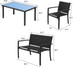Devoko Outdoor Furniture Set 4 Piece Patio Conversation Sets Porch Furniture wit... - Image 7