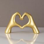 Heart-Shaped Resin Ornament, Nordic Minimalist Heart Gesture Statue, High-End De... - Image 3