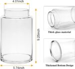 Large Flower Vase,9 Inch Large Clear Flower Vase for Bouquet, Clear Glass vase f... - Image 3