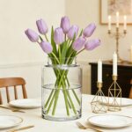 Large Flower Vase,9 Inch Large Clear Flower Vase for Bouquet, Clear Glass vase f... - Image 4