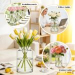 Large Flower Vase,9 Inch Large Clear Flower Vase for Bouquet, Clear Glass vase f... - Image 5