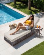 Luxury Outdoor Chaise Lounges with 5 Inch Thickened Cushions - Set of 4 High Bac... - Image 3
