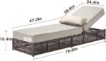 Luxury Outdoor Chaise Lounges with 5 Inch Thickened Cushions - Set of 4 High Bac... - Image 4
