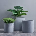 FaithLand 12 Inch Fiberstone Planter - Lightweight Modern Cylinder Plant Pot wit... - Image 5