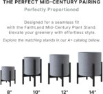 FaithLand 12 Inch Fiberstone Planter - Lightweight Modern Cylinder Plant Pot wit... - Image 6