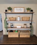 HDDFER Floating Shelves,Wall Mounted Rustic Wood Shelf,Pipe Shelves,Industrial P... - Image 5