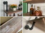 HDDFER Floating Shelves,Wall Mounted Rustic Wood Shelf,Pipe Shelves,Industrial P... - Image 6