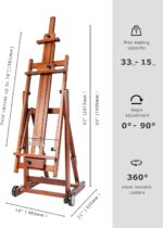 DJAR Extra Large Studio Painting Easel, Premium Beech Wood Movable & Tilting Fla... - Image 3