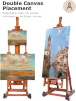 DJAR Extra Large Studio Painting Easel, Premium Beech Wood Movable & Tilting Fla... - Image 4