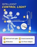 Cefrank RGB LED Puck Lights with Remote & App Control, Color Changing Under Cabi... - Image 5