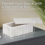 Marble Decorative Storage Box with Lid – Sculpted Fluted Home Organizer Keepsake... - Image 4