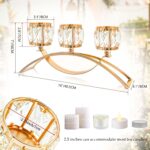 3 Arms Crystal Bowl Tealight Candelabra Votive Candle Stand, Candlestick Holders... - Image 3
