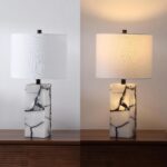 JONATHAN Y 24.25" Black/White Modern Alabaster LED Table Lamp for Home Decor, Wh... - Image 7