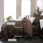 Herside Brown Ruffle Comforter Set Queen Size,Ruched Boho Bedding 9 Pcs Bed-in-a... - Image 4