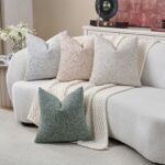 DEZENE Striped Throw Pillow Covers 18x18 Set of 2 Beige Textured Boucle Chic Mor... - Image 7