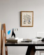 InSimSea Gold Bamboo Framed Canvas Wall Art, Retro Blue Hydrangea Botanical Prin... - Image 5