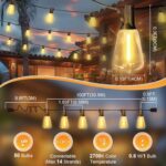 LAMPHOME LED Outdoor String Lights 100FT Patio Lights Waterproof 52 Shatterproof... - Image 4