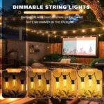 LAMPHOME LED Outdoor String Lights 100FT Patio Lights Waterproof 52 Shatterproof... - Image 5