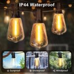 LAMPHOME LED Outdoor String Lights 100FT Patio Lights Waterproof 52 Shatterproof... - Image 7