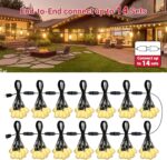 LAMPHOME LED Outdoor String Lights 100FT Patio Lights Waterproof 52 Shatterproof... - Image 8
