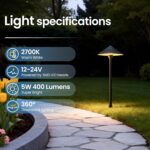 ZZXX All-in-One Low Voltage Landscape Lighting Kit 12-Pathway Lights with 96W Tr... - Image 4