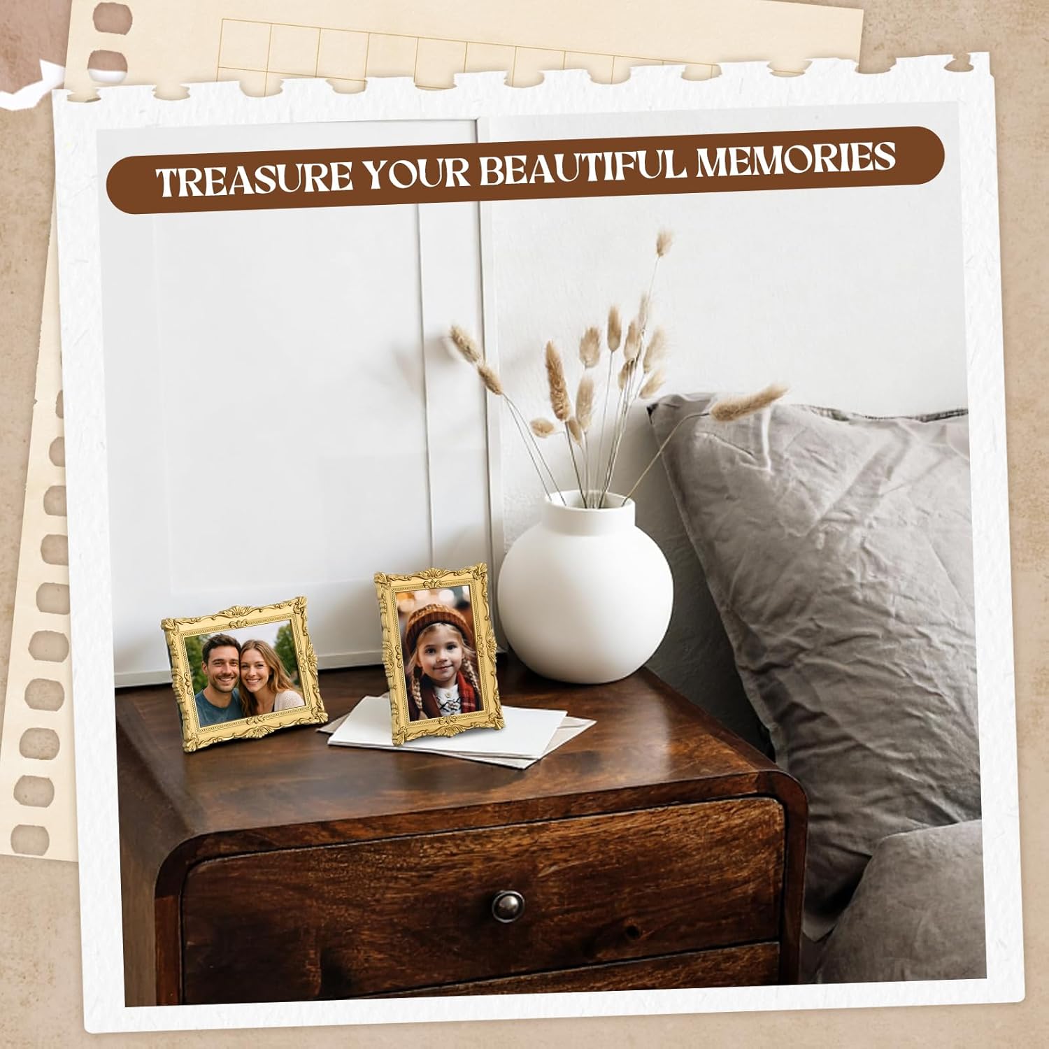 Wonderjune 20 Pcs Vintage Mini Picture Frames for 2.5"x3.5" Wallet Size Picture ... - Image 8