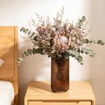 TIMEFOTO Flower Vase 7.5 inch Amber Thickened Hand Blow Glass Vase Round Vintage... - Image 3